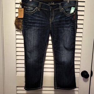SILVER Jeans Women's McKenzie Capri size 34 Blue Denim NEW NWT